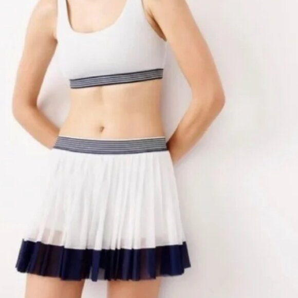 J. Crew White and Navy Mini Skirt - Picture 2 of 11